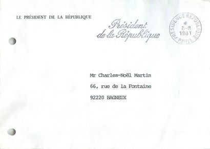 null [POLITIQUE]. Ensemble de 5 Courriers adressés à M.MARTIN Charles-Noël, Physicien...