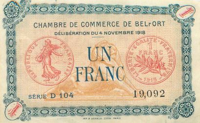 null Billets Français. 15.
10-Chambre de Commerce : 1 Fr-Chateauroux et de l'Indre,...