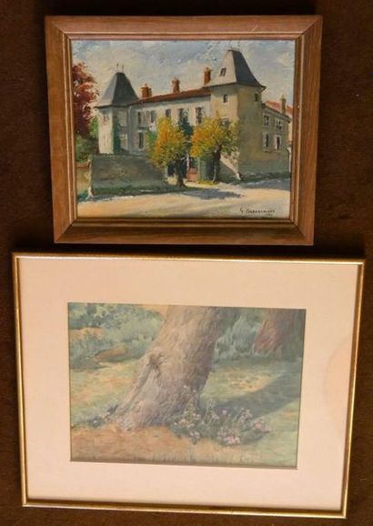 null G.HABERMACHER (XXème) 
"Château Vandoeuvre"
Huile sur toile 
Signée en bas à...