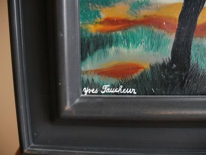 null Yves FAUCHEUR 
Paysage 
Huile sur toile 
Signée en bas à gauche
44 X 63 cm
