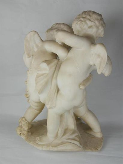  FALCONET Etienne Maurice (1716-1791) (d'après) Deux amours se disputant un coeur...