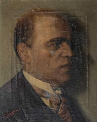 null BONSALASSI (XXème siècle)
Portrait de Mr Salomon LEBOVICI
Huile sur toile, signée...