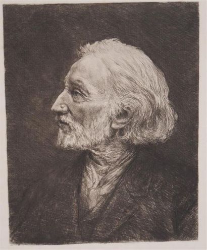 null JACQUES Frédéric (né en 1975).
Portrait de Charles Jacque.
Eau-forte.
21,5 x17...