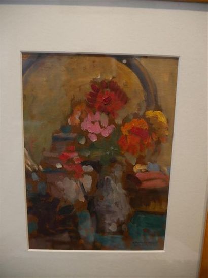 null BERNARO Charles-Pierre (1882-1961)
Bouquet de fleurs 
Huile sur toile
Signée...