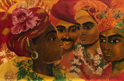 null SIKRE janine (XXème)
Portraits d'Indiens en turban
Huile sur panneau.
monogrammée...