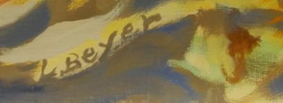null BEYER Lucien (1908-1983)
Composition abstraite dans les tons de bleus, jaune...
