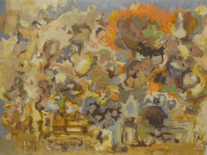 null BEYER Lucien (1908-1983)
Composition abstraite dans les tons oranges et gris...