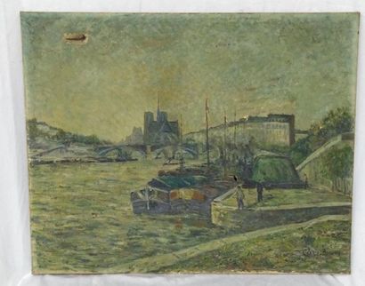 null CLARY BAROUX Adolphe (1865-1933)

"Vue de Notre Dame"
Huile sur toile 
Signée...