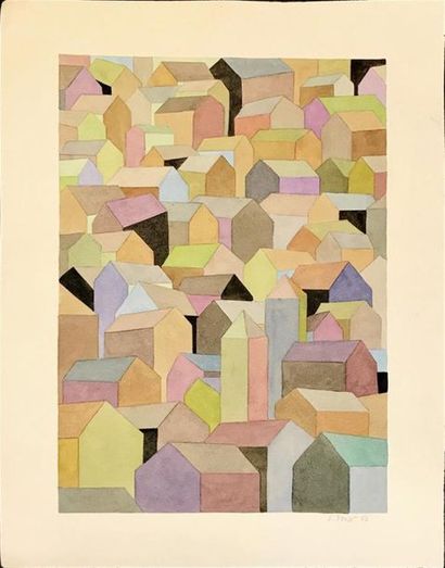 null RENAUD POULET Sylvie (1930)
Compositions géométriques
Cinq aquarelles et feutre...