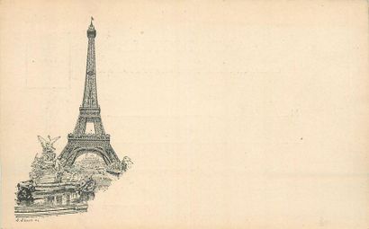 null 1 CARTE POSTALE PARIS : Sélection. La Tour Eiffel - Libonis. Illustration sur...