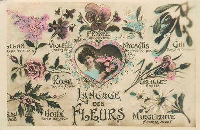null 15 CARTES POSTALES LANGAGE : Fantaisies. "1cp-Les Heures d'Amour, 1cp-Horoscope...