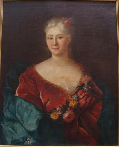 Ecole FRANCAISE du XIXème siècle, dans le goût de François de TROY Portrait de femme...