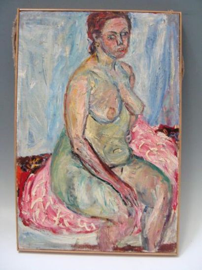 Natta Ivanovna KONYSHEVA (1935) Nu féminin. Huile sur toile. 60 x 40cm