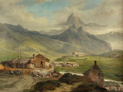 ATTRIBUÉ À FRÉDÉRIQUE MIALHE (1810-1868) Attribué à Frédérique MIALHE (1810-1868)
Paysage...