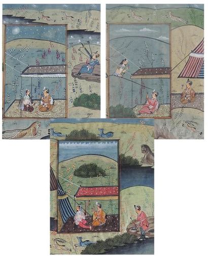 null INDES

Trois miniatures sur papier représentant des scènes de Cour

21 x 17...
