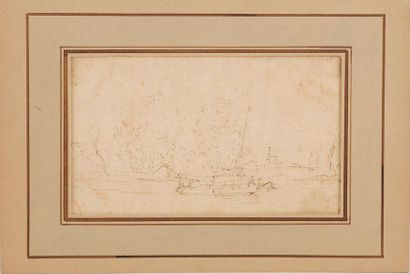 null École FLAMANDE du XVIIe
Paysage fluvial
Plume
9,2 x 14,8 cm
