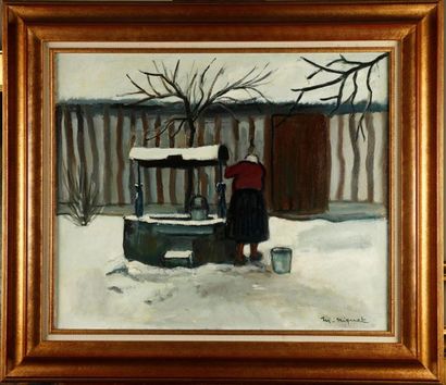 Marcel NIQUET Marcel NIQUET (1889-1960)
Le Puits (neige)
Huile sur toile
Signé en...