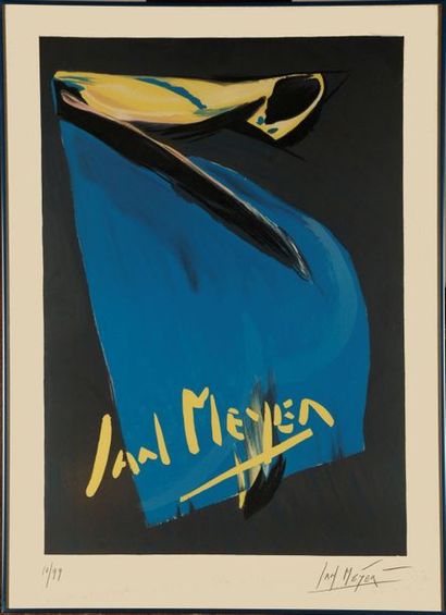 Jan MEYER Jan MEYER (1927-1995)
Composition en bleu signé
Lithographie
Contre signé...