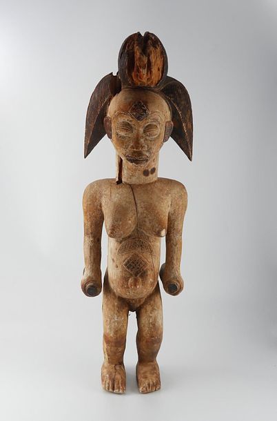 PUNU - GABON Statue anthropomorphe (féminine)...