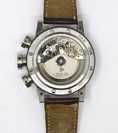 BRM BRM
Chronograph watch bracelet bracelet V12-44 in steel n° 026 C8... Black dial...