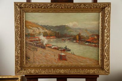 Narcisse GUILBERT (1878-1942) Narcisse GUILBERT (1878-1942)
Le port de Rouen
Oil...