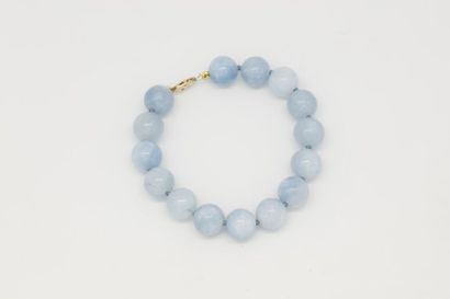 Bracelet Bracelet made up of 15 balls in aquamarine of 12 mm