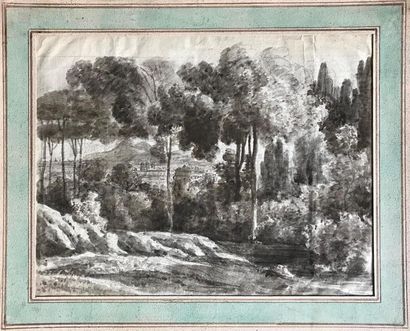 École italienne École ITALIENNE de la fin du XVIIIe
Paysage de la campagne italienne
Dessin...