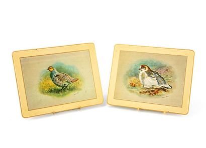 MAISON EBBELS MAISON EBBELS
Dessous d'assiettes en carton laqué à décor d'oiseaux
19...
