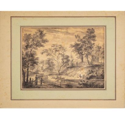 null Early 19th
century FRENCH school Personages in a garden centred on a river
Drawing...