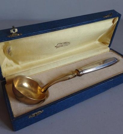 null Small sauce ladle in gold and silver metal. Art Deco
Style In its case