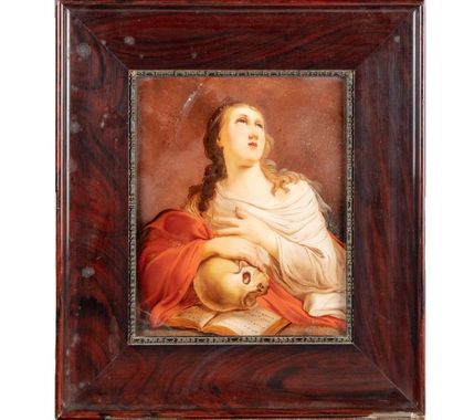 null 19th
century FRENCH school Saint in prayer
Fixed under glass
20 x 25 cm
Cracked...