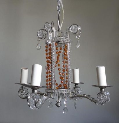 MATHIEU Maison MATHIEU
Small chandelier cage with four arms of light with metal frame...