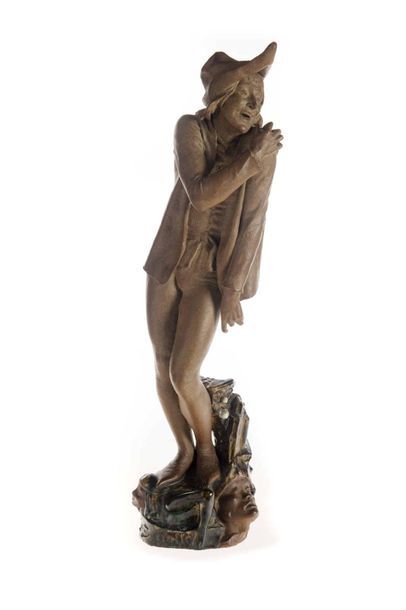 DALPAYRAT Adrien DALPAYRAT
Grès représentant "Frollo" debout sur un socle orné d'un...