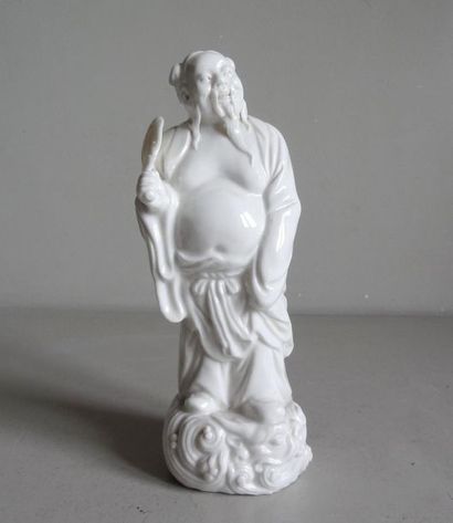 null CHINE
Statuette en porcelaine blanc de Chine représentant Han Zhongli, l'un...
