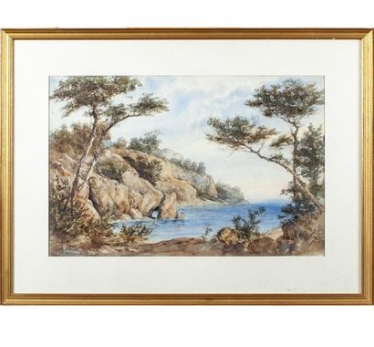 null FRENCH school from the end of the 19th
century Mediterranean landscape
Watercolour
Signed...