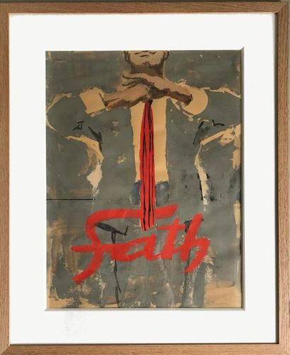 PARRAS Antonio PARRAS (1929 - 2010)
The red Fath 
Gouache tie on paper
61 x 50 cm
Small...