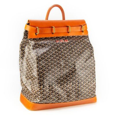 GOYARD Maison GOYARD
Sac STEAMER en toile chevrons enduite et cuir naturel, Monogrammé
H....