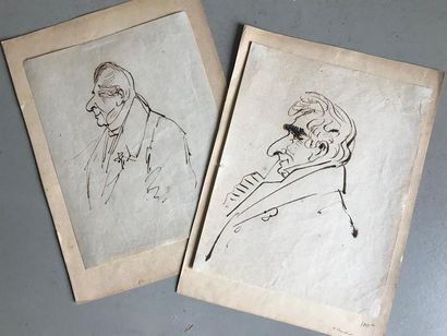 null Early 19th century FRENCH school, with Horace VERNET
Caricature 
Two ink drawings...