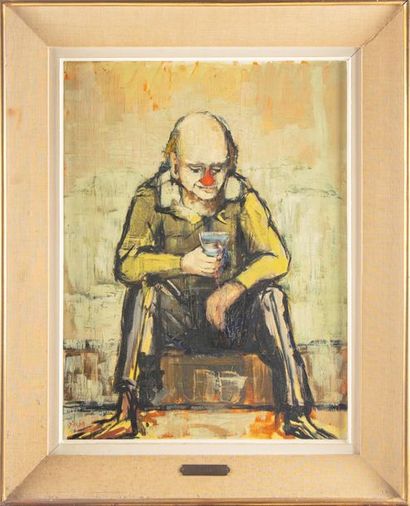 DISSAR DISSAR (XXth)
The Clown
Oil on canvas 
Signed lower left
59 x 44 cm
