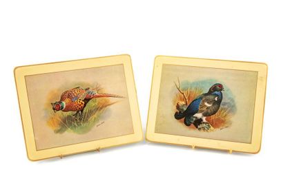 EBBELS MAISON EBBELS
Dessous d'assiettes en carton laqué à décor d'oiseaux
19 x 24,5...