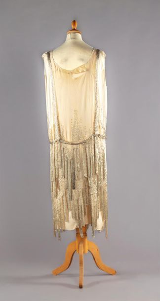 null Robe du soir, haute couture, vers 1925, robe en deux pièces en satin de soie...