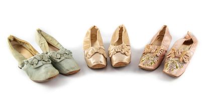 Trois paires de souliers de dame, vers 1900,...