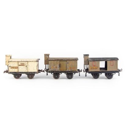 null HORNBY écartement 0, Lot de 8 wagons de marchandises à 2 essieux, dont Grue...