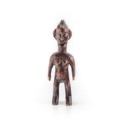 null BAMBARA, région de Sikasso, entre MALI/COTE D'IVOIRE.
Bois, patine brune.
Statuette...