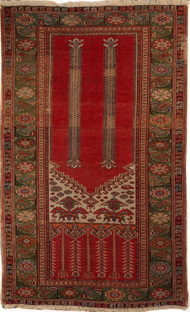 Très ancien tapis Turc de prière Ladik XVIIIème...