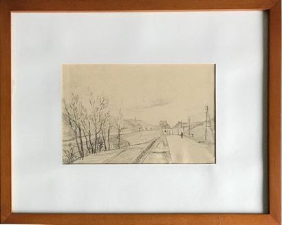 null FRENCH SCHOOL early 20th
century The path
Pencil drawing 
22 x 28 cm
Framed...