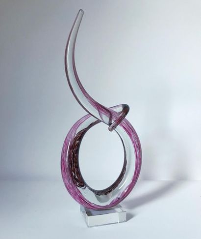 null MURANO
Sculpture flame in transparent blown glass with inclusion decoration....