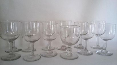 null Matching set of 19th century stemmed glasses
