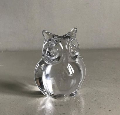 null DAUM - France
Statuette of owl in moulded transparent crystal.
Signed
H. 8,5...