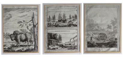 null BELLIN et Jacques NICHOLAS - 18th
Set of 3 black and white etchings on the theme...